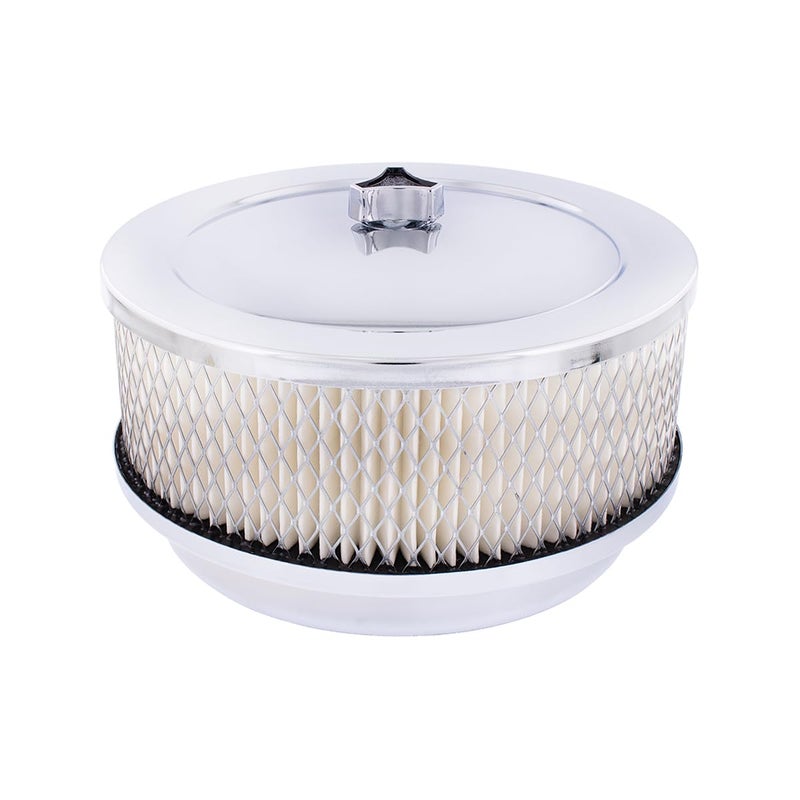 United Pacific S1106 Chrome 6 â…œ inch Air Cleaner Assembly, Low Profile, Die-Cast Chrome Plated Wing Nut, Filter Included â€“ One Air Cleaner Assembly - Image 1